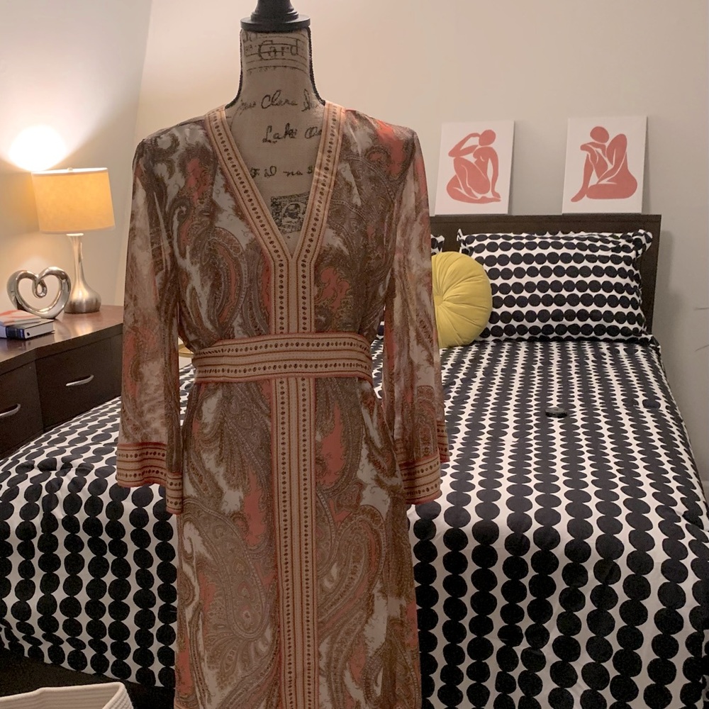 New York & Company Kimono Bell Sleeve Dress